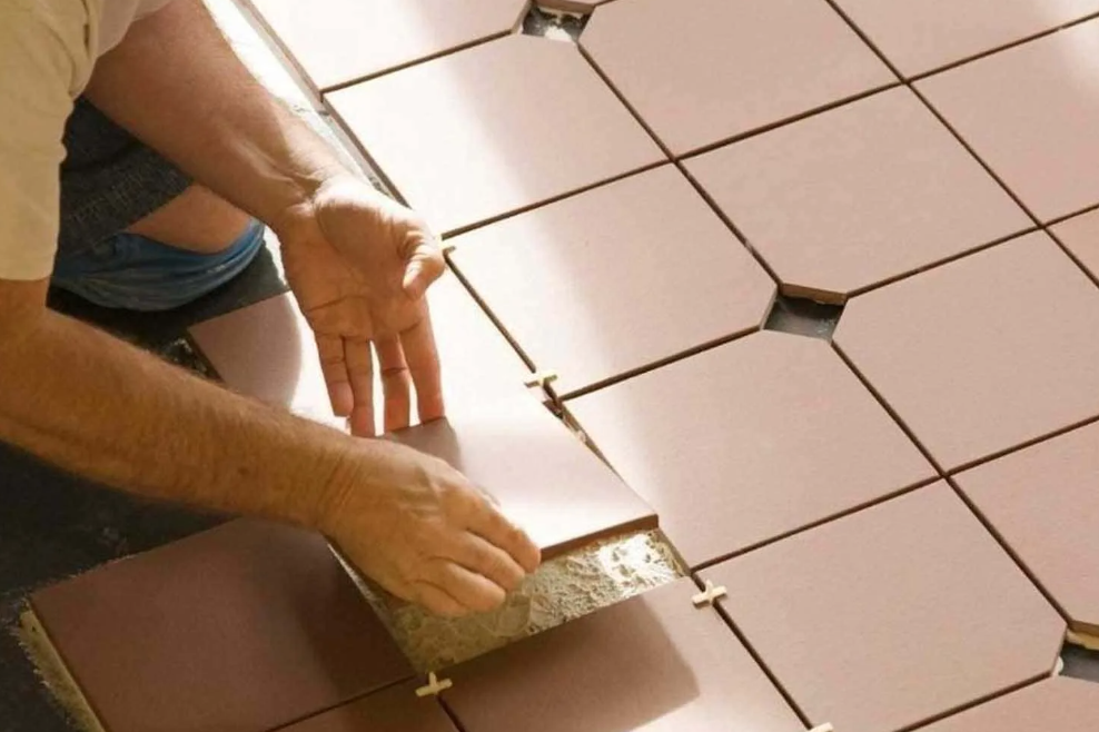 finished tiled floor